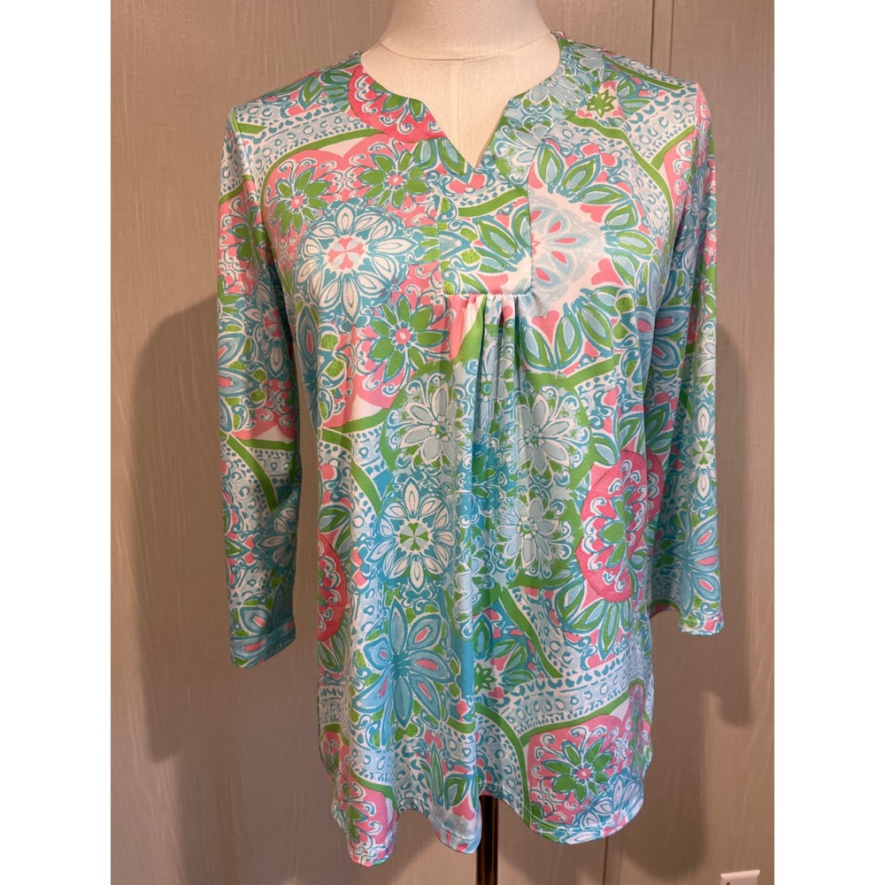 Ruby Rd. Floral 3/4 Sleeve Tunic Top, PS